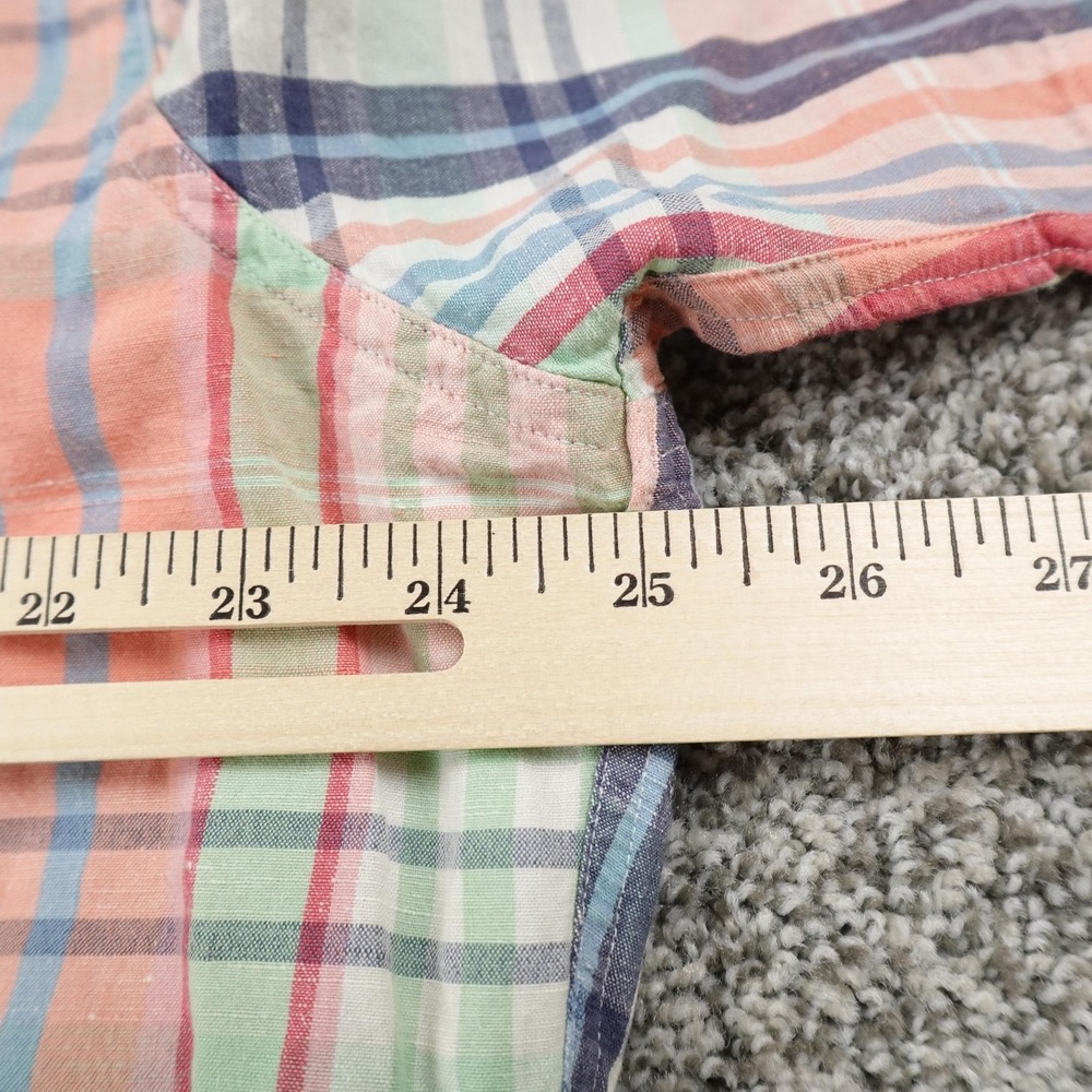 VTG Polo Ralph Lauren Shirt Mens XL Madras Plaid Linen Western Pearl Snap Rodeo - Picture 7 of 10